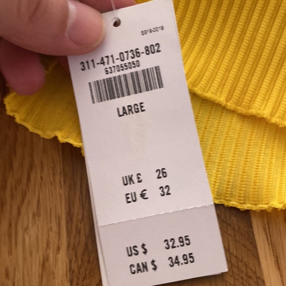 Hollister Yellow Ribbed Swim Top - Picture 4 of 4